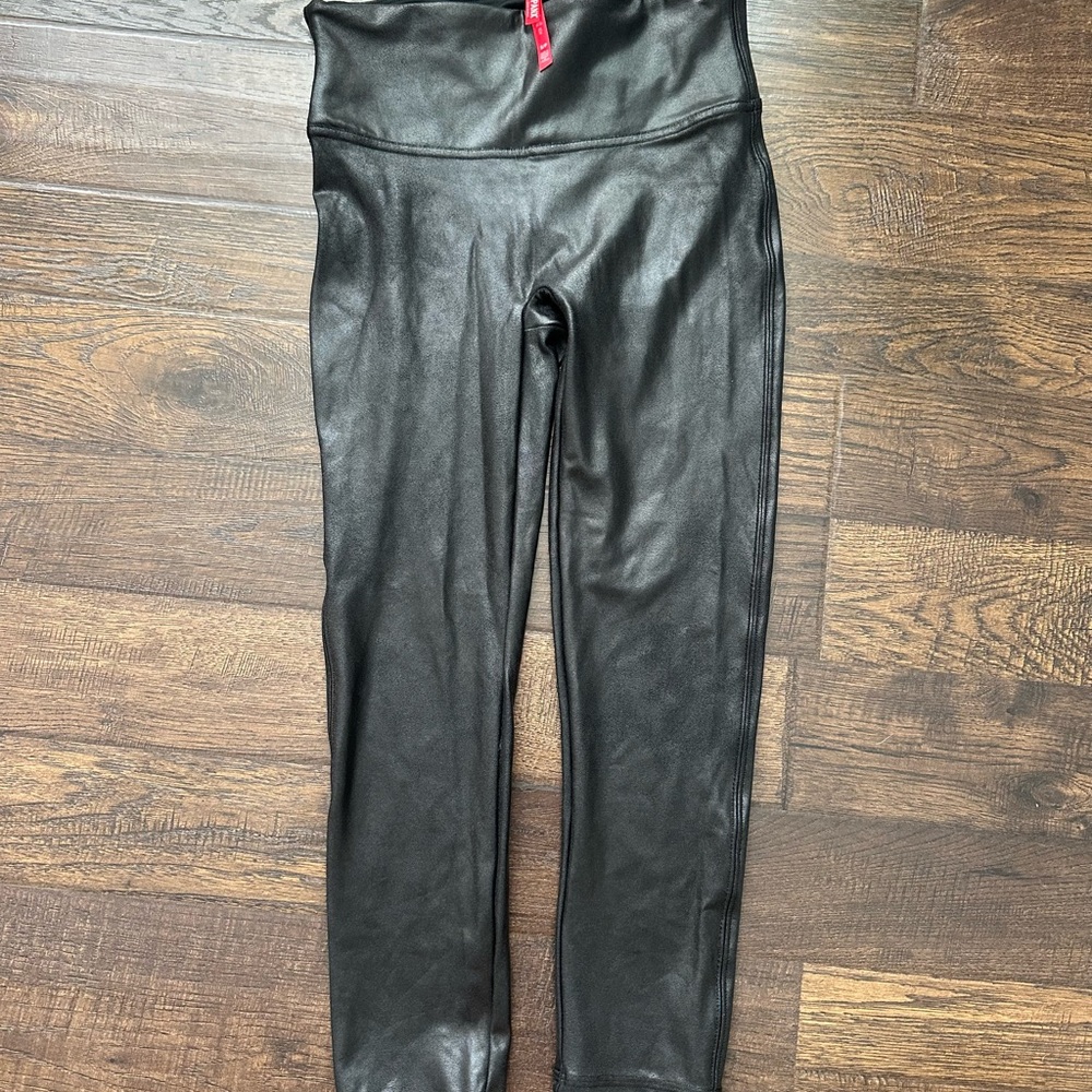 SPANX Black Faux Leather Leggings